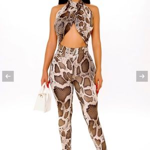 Snake print jumpsuit